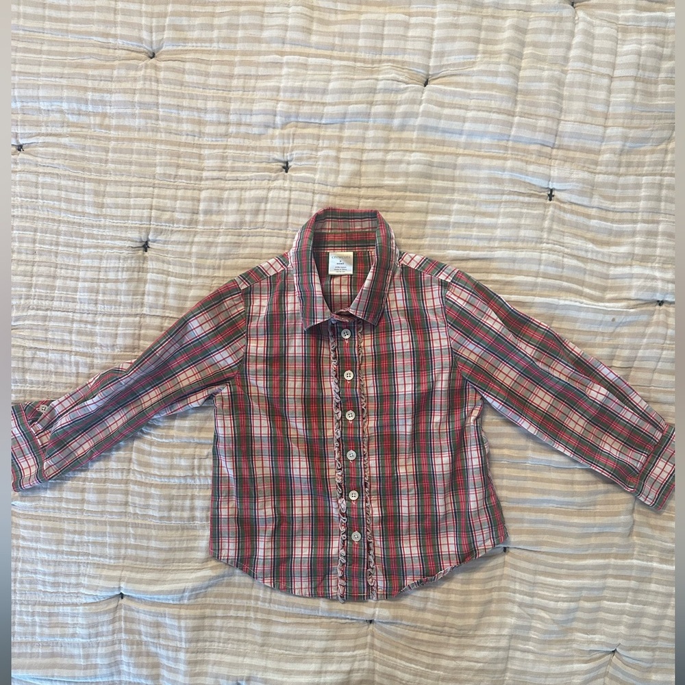 Crewcuts Red and White Plaid Button Down Shirt